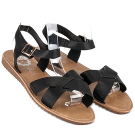 Anesia Paris Schwarze Damensandalen 1