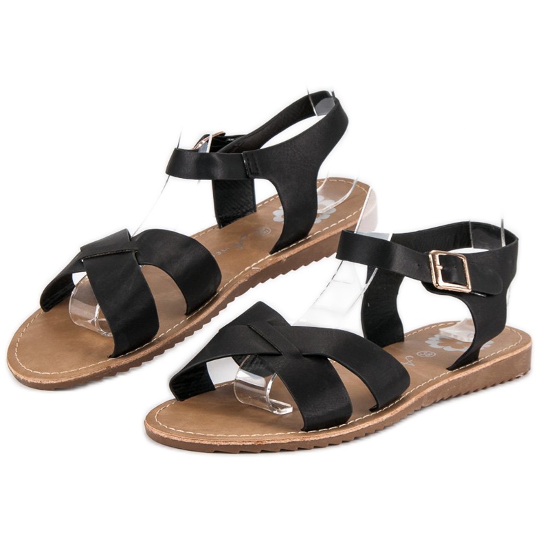 Anesia Paris Schwarze Damensandalen 2