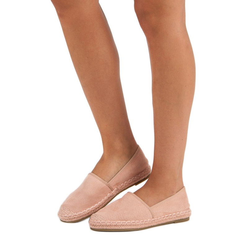 Bestelle Durchbrochene rosa Espadrilles 1