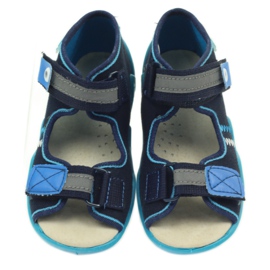 Befado Sandalen Hausschuhe, Lederdecksohle blau marineblau 3
