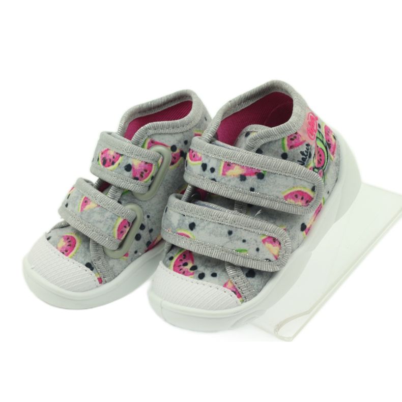 Sneakers Hausschuhe in Befado grauen Wassermelonen grün rosa 4