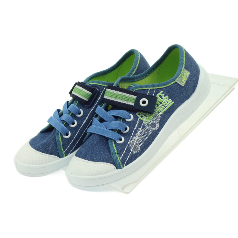 Hausschuhe von Jungen Turnschuhe Befado 251x093 blau grün navy blau 4