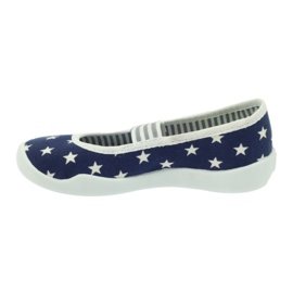 Hausschuhe für Mädchen, Sterne, Befado193x065 weiß marineblau 2