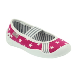 Befado Kinderschuhe Ballerinas Hausschuhe 193x063 weiß rosa 1