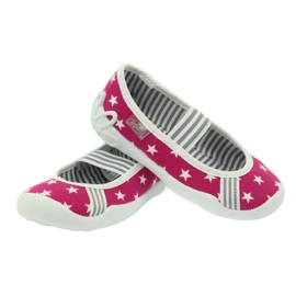 Befado Kinderschuhe Ballerinas Hausschuhe 193x063 weiß rosa 4