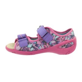 Sandalen, leicht, Befado-Innensohle aus Leder violett blau rosa 2