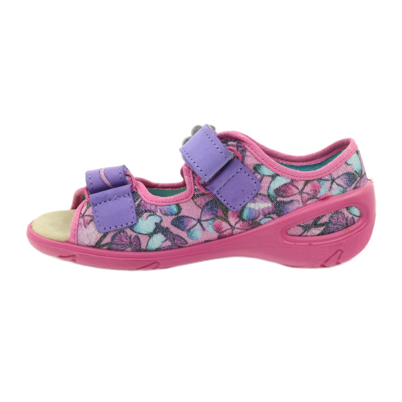 Sandalen, leicht, Befado-Innensohle aus Leder violett blau rosa 2