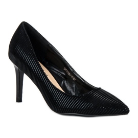 Filippo Schwarze High Heels mit Muster 1