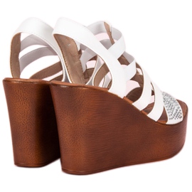 Renda Leichte Keilsandalen weiß 1