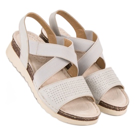 Vinceza-Sandalen zum Hineinschlüpfen braun grau mehrfarbig 1