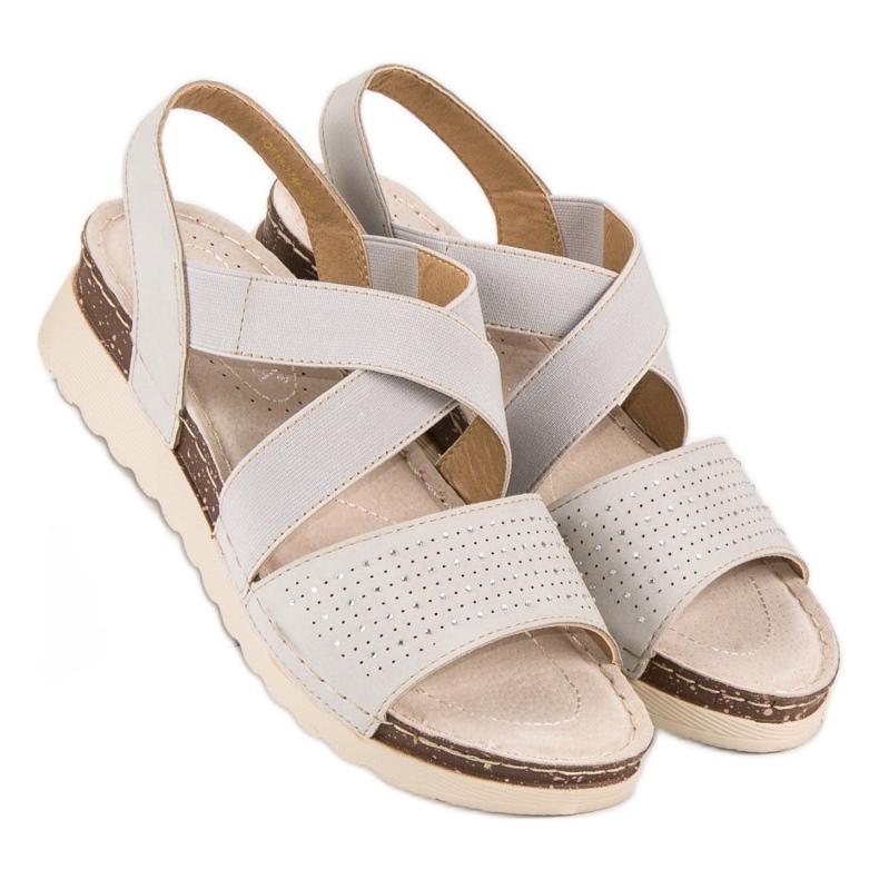 Vinceza-Sandalen zum Hineinschlüpfen braun grau mehrfarbig 1