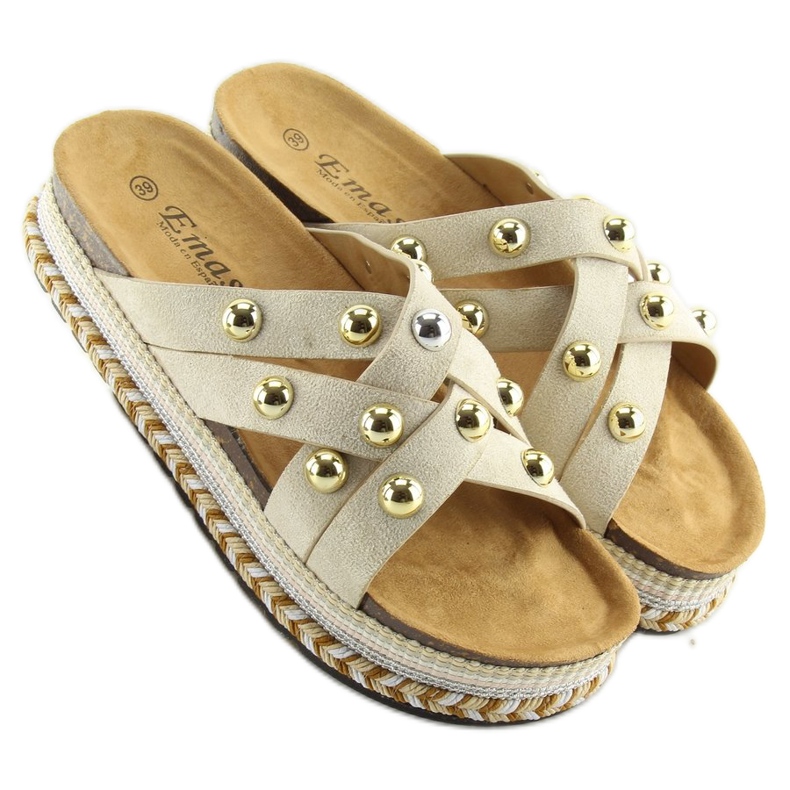 BV-418 Beige Beige Espadrilles Hausschuhe 2