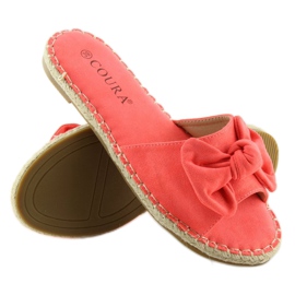 Orange 8758 Rote Hausschuhe mit Schleife 2