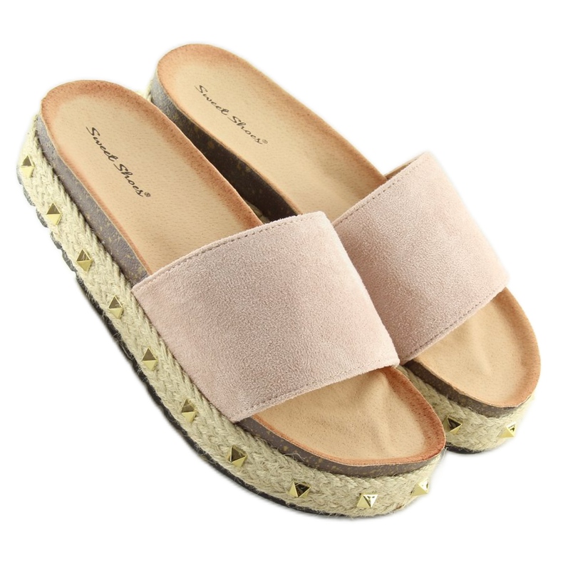 LS51 Nelkenbeige Espadrilles Hausschuhe 2