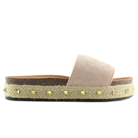 LS51 Nelkenbeige Espadrilles Hausschuhe 1