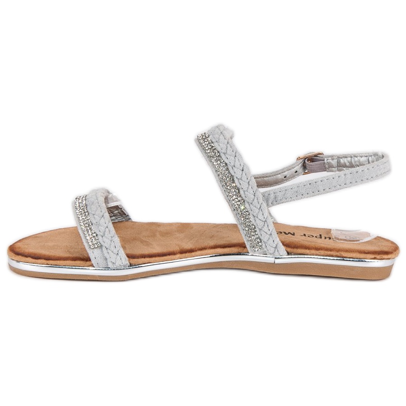 Super Me Bequeme Wildledersandalen grau 1