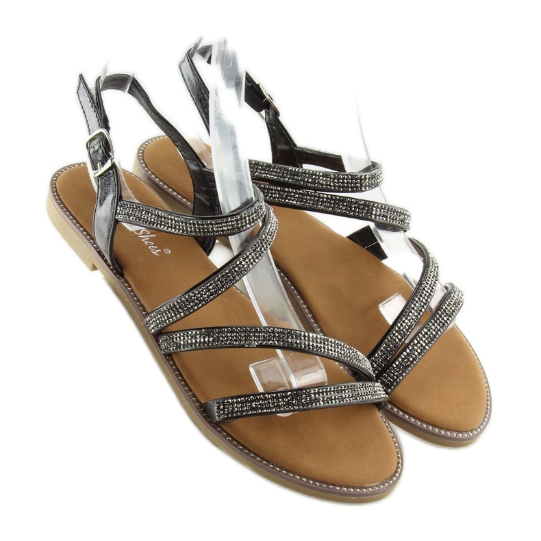 Sandalen mit schwarzen Zirkonias K952 Black 2