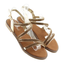 Sandalen mit goldenen Zirkonias K952 Gold 2