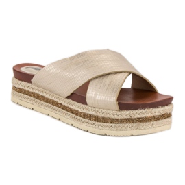 Goldene Flip-Flops Espadrilles 1
