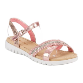 Top Shoes Rosa flache Sandalen 1