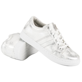 Sport Silber geknotete Turnschuhe grau 1