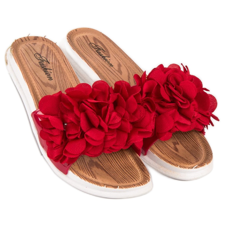 Rote Flip-Flops mit Blumen 2