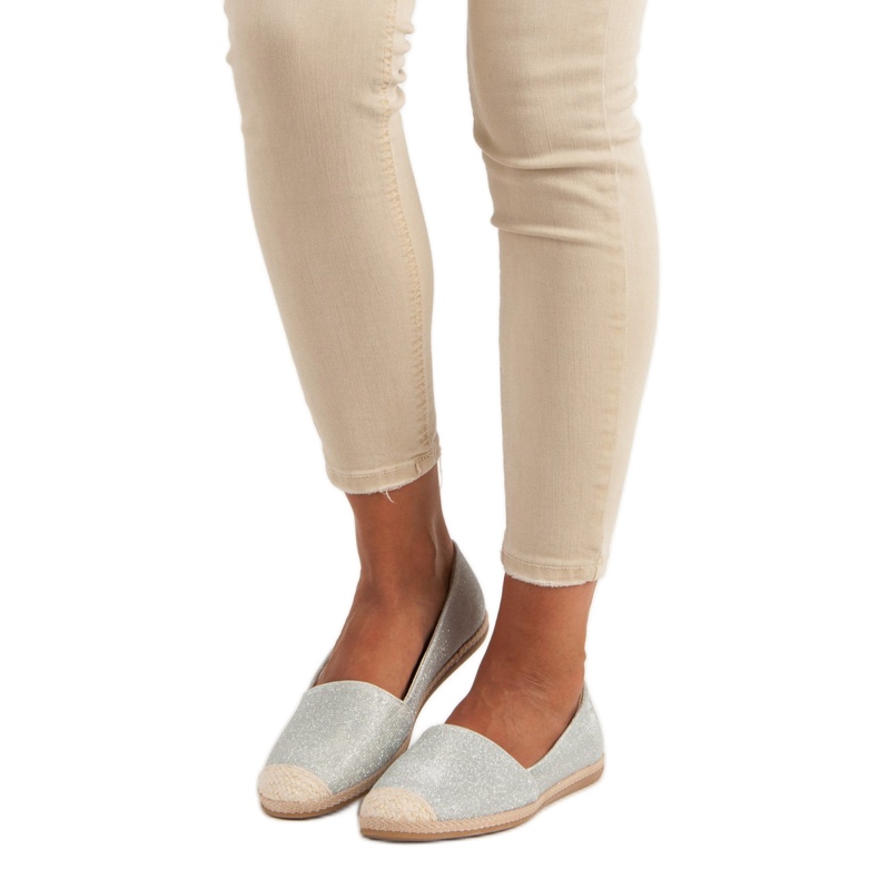 Glitzer-Espadrilles grau 1
