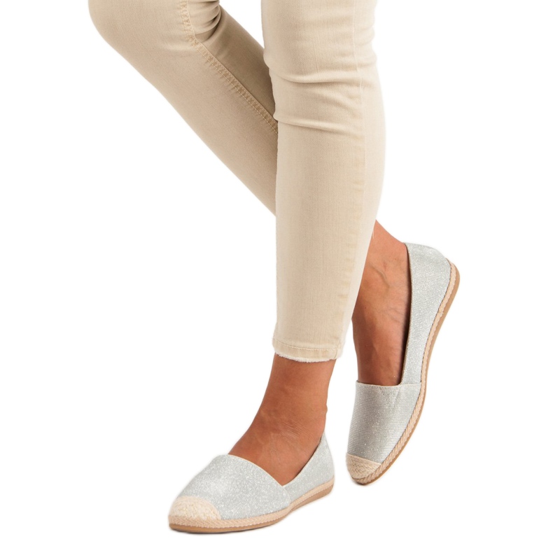 Glitzer-Espadrilles grau 2