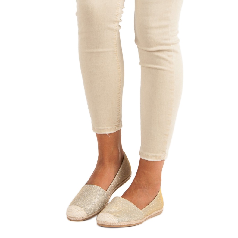 Glitzer-Espadrilles gelb 1