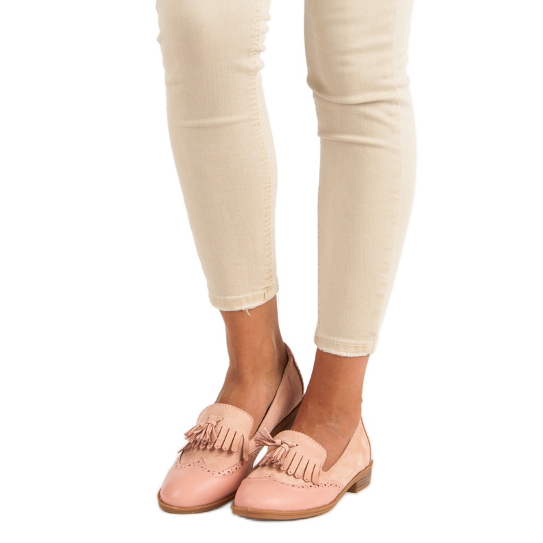 SDS Rosa Loafer mit Fransen 1