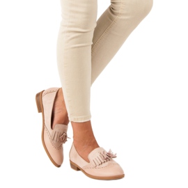 SDS Beige Mokassins mit Fransen 2