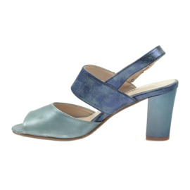 M.Daszyński Daszyński Leder-Innensohlensandalen blau 2