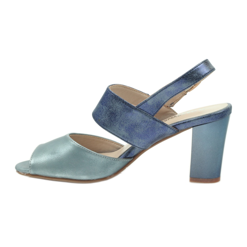 M.Daszyński Daszyński Leder-Innensohlensandalen blau 2