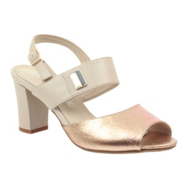 M.Daszyński Ledersandalen Daszyński SA107 beige rosa 1