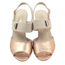 M.Daszyński Ledersandalen Daszyński SA107 beige rosa 3