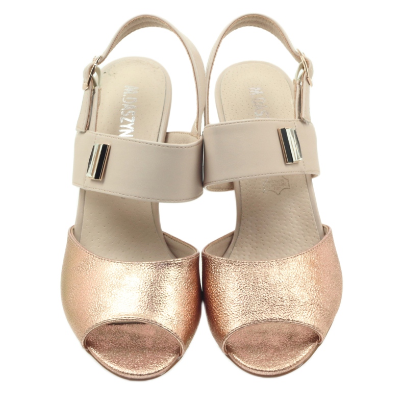 M.Daszyński Ledersandalen Daszyński SA107 beige rosa 3