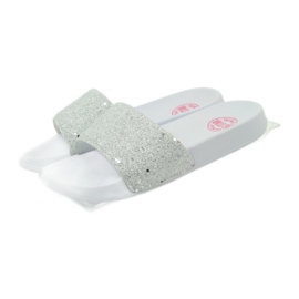 Profilierte Hausschuhe Big Star Glitzer weiß grau 4