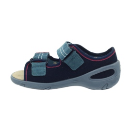 Sandalen, Ledereinsatz Befado 065x blau rot marineblau 2