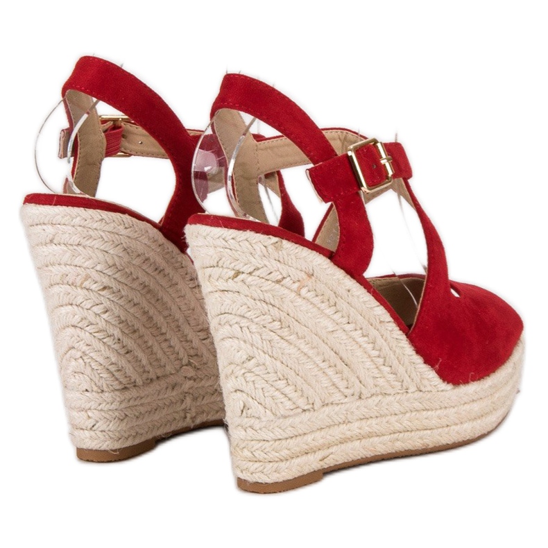 Espadrilles mit Keilabsatz rot 1
