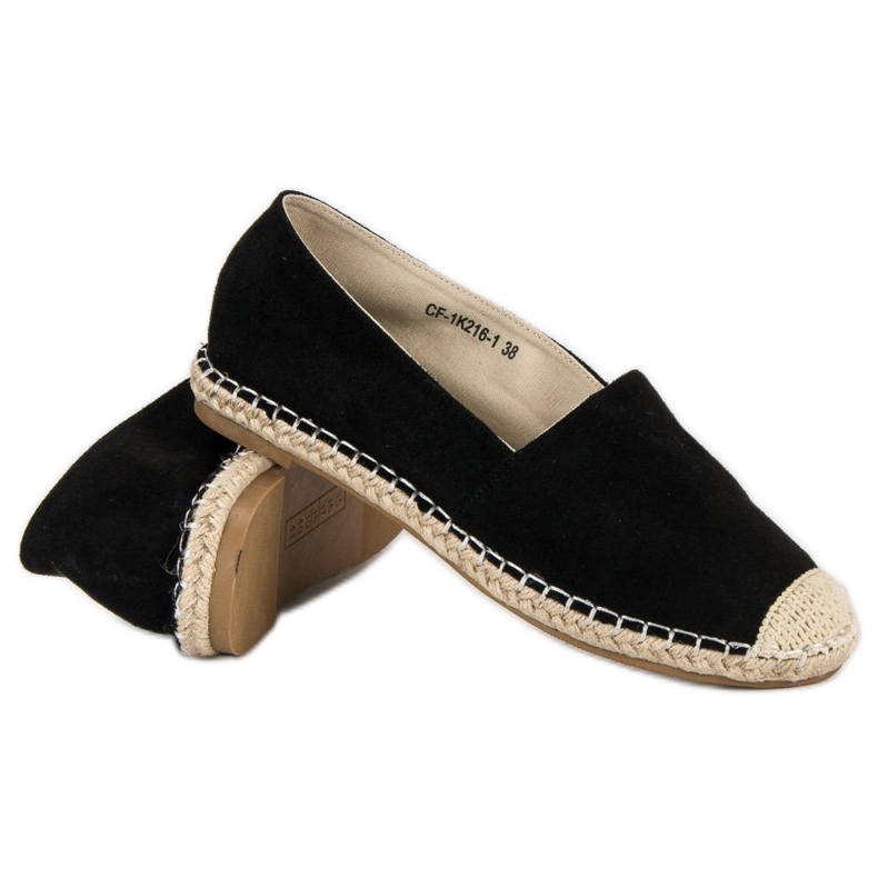 Best Shoes Espadrilles aus schwarzem Wildleder 1