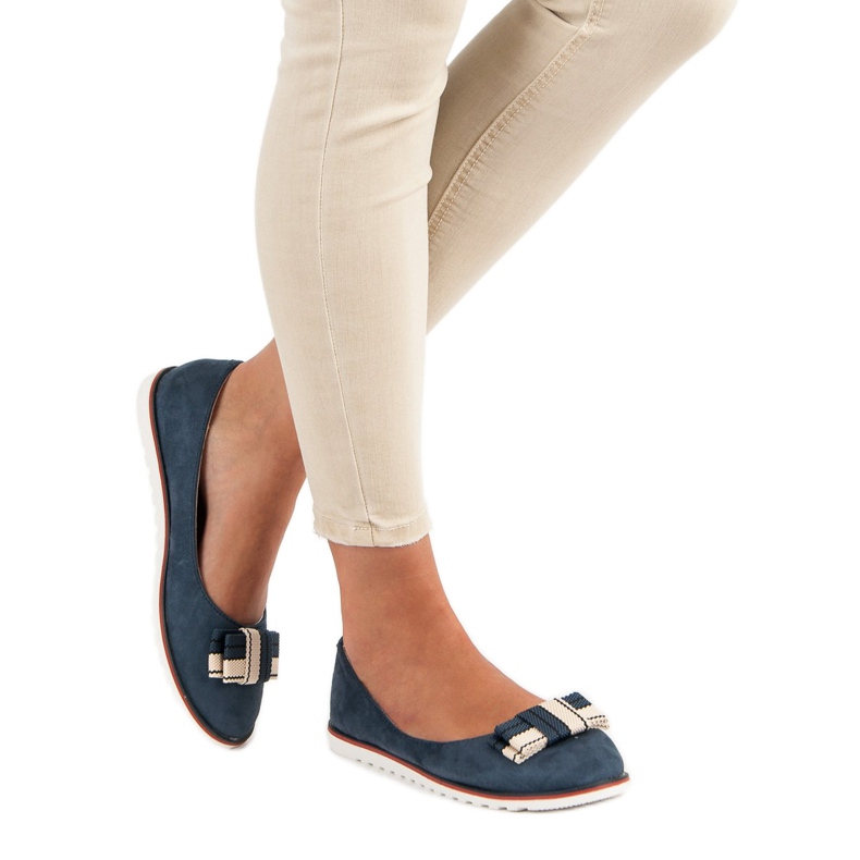 Ballerinas aus Wildleder braun marineblau 2