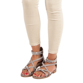 Bello Star Sandalen mit Reißverschluss grau 1