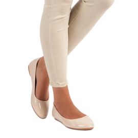 Diamantique Lackierte Ballerinas braun 1