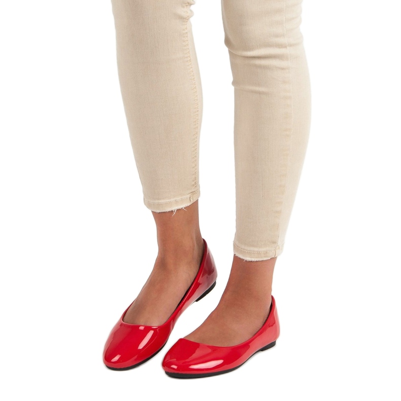 Diamantique Lackierte Ballerinas rot 1