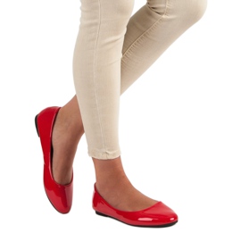 Diamantique Lackierte Ballerinas rot 2
