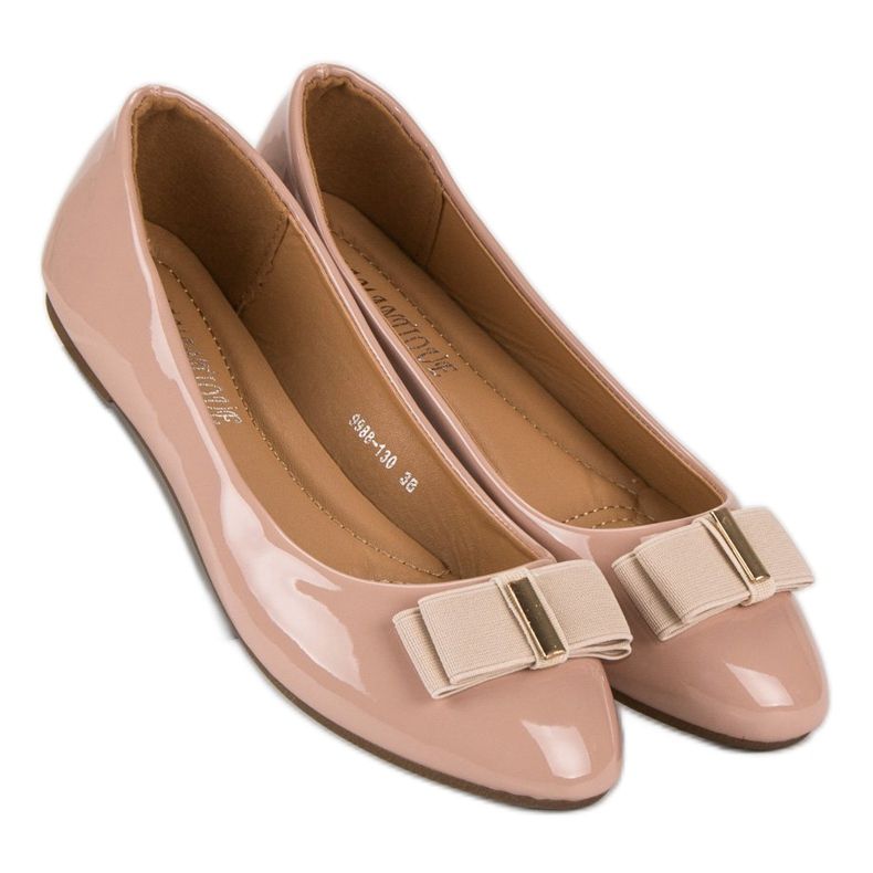 Lackierte Ballerinas mit Schleife rosa 2
