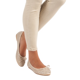 Diamantique Durchbrochene Ballerinas braun 1