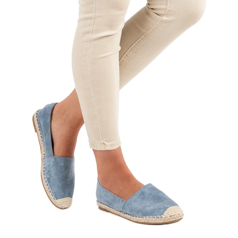 Best Shoes Espadrilles aus blauem Wildleder 2