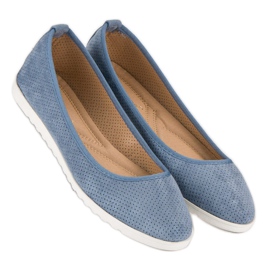 Sun Color Durchbrochene Ballerinas aus Wildleder blau 2