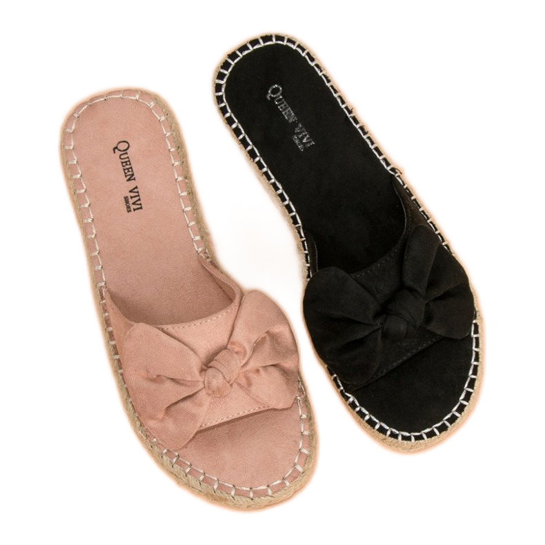 Queen Vivi Espadrilles-Flip-Flops aus Wildleder schwarz 1